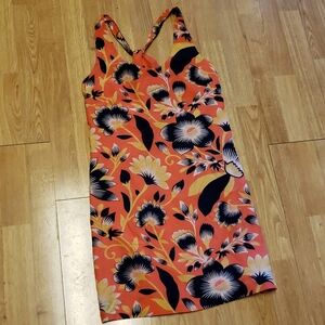 J Crew 100% silk tropical print dress sz 0